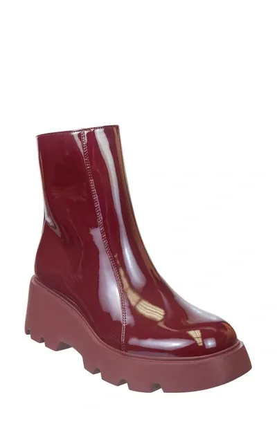 Naked Feet Xenus Lug Bootie In Deep Red