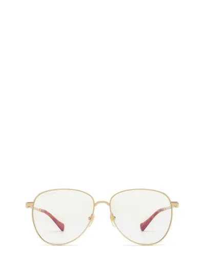 Gucci Eyewear Aviator Frame Sunglasses In Gold