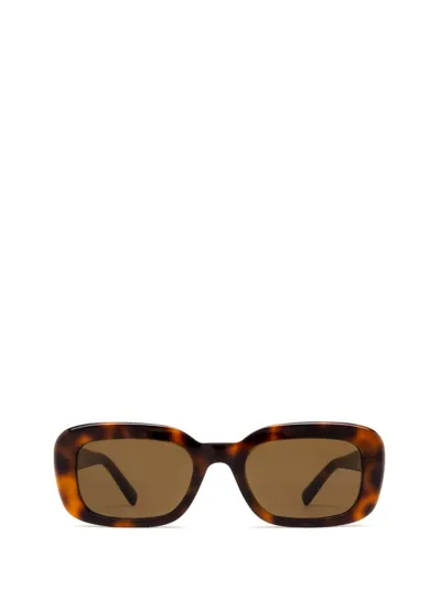 Saint Laurent Eyewear Rectangle Frame Sunglasses In Brown