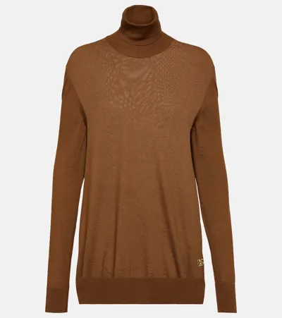 Dolce & Gabbana Cashmere Turtleneck Sweater In Brown