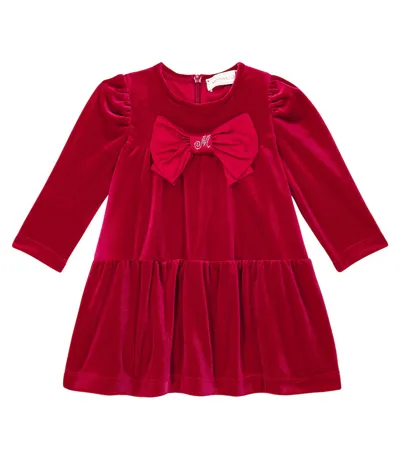 Monnalisa Babies' Logo-embellished Flared Dress In Red