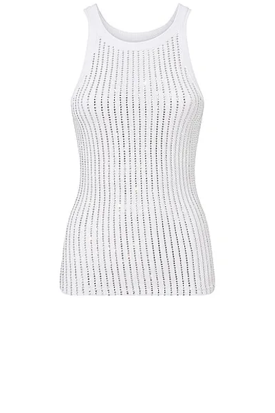 Attico Hotfixed Crystal Tank Top In White