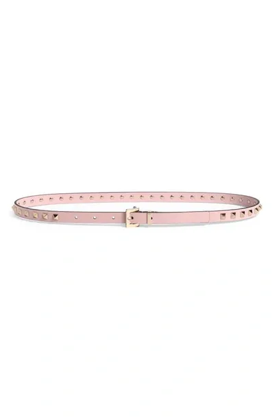 Valentino Garavani Rockstud Leather Belt In Pink