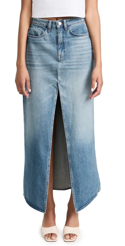 Triarchy Ms. Westwood High-rise Slit Denim Skirt In Classic Indigo