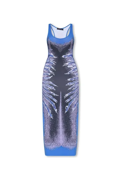 Y/project Printed Maxi Dress In Blue