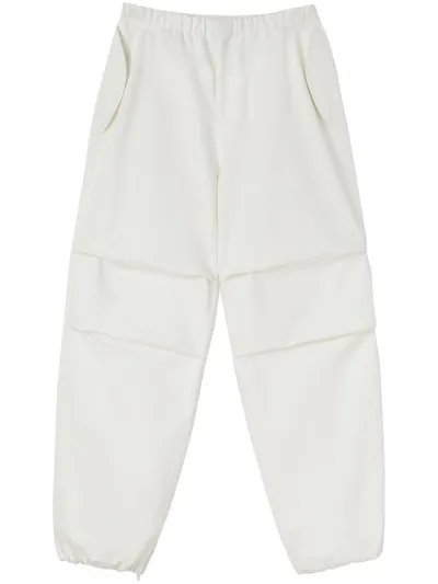 Jil Sander Tapered Cotton Trousers In White