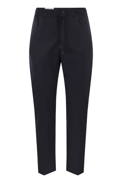 Pt Torino Omega Cotton Trousers In Navy Blue