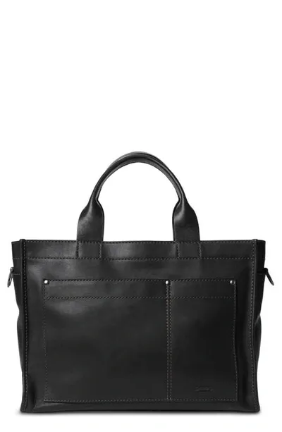 Shinola Bert Navigator Leather Brief Tote In Black