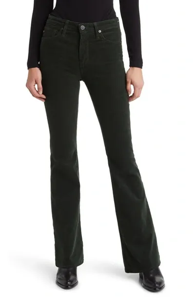 Ag Farrah High Waist Stretch Corduroy Bootcut Pants In Overnight