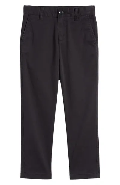 Nordstrom Kids' Slim Stretch Flat Front Chinos In Black