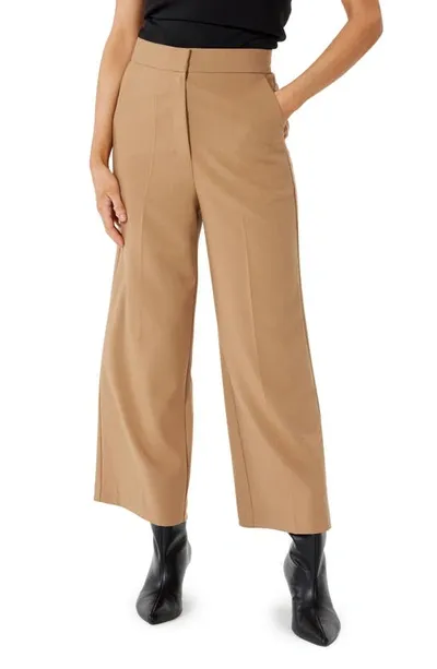 Sophie Rue Hylan Cropped Wide-leg Pant In Brown