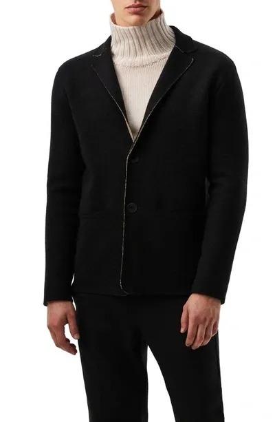 Alphatauri Water Resistant Felted Merino Wool Blazer In Black Corn