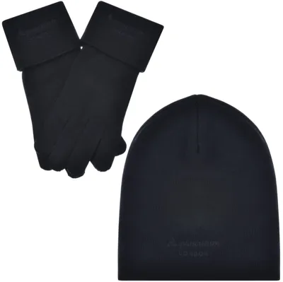 Aquascutum Beanie Hat And Gloves Set Navy