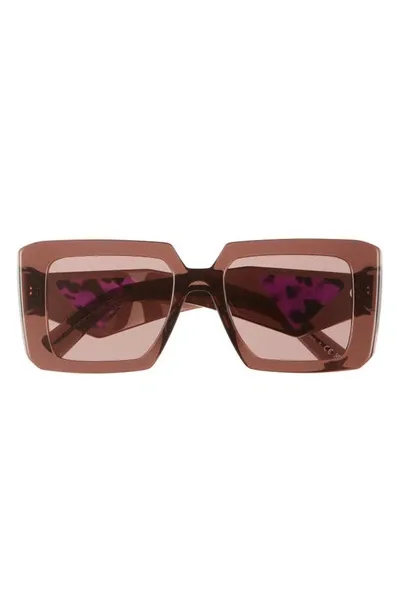 Prada Square Acetate Sunglasses In Brown/pink Solid