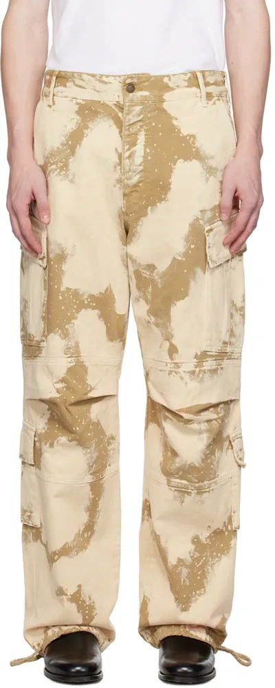 Darkpark Saint Cargo Bleached Pants In Beige