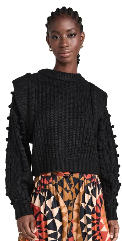 Farm Rio Braided Sweater In Black