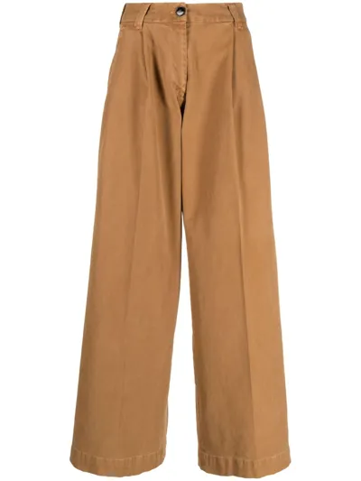 Gabriele Pasini High-waisted Wide-leg Trousers In Brown