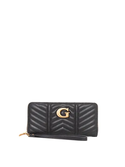 Guess Lovide Zip Around Wallet In Black