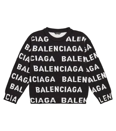 Balenciaga Kids' Wool Sweater In Black