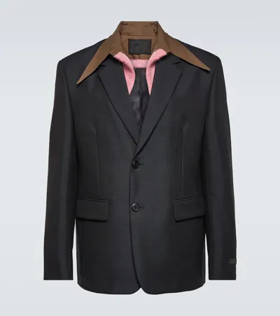 Prada Wool And Mohair Suit Jacket In Black