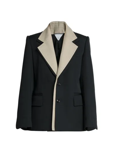 Lanvin Layered Crepe Jacket In Black