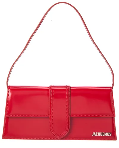 Jacquemus Le Bambino Long Patent-leather Shoulder Bag In Red