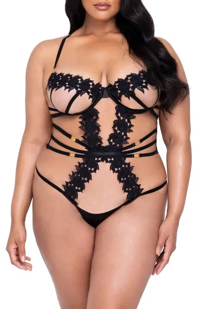 Roma Confidential Ebony Rose Underwire Teddy In Black