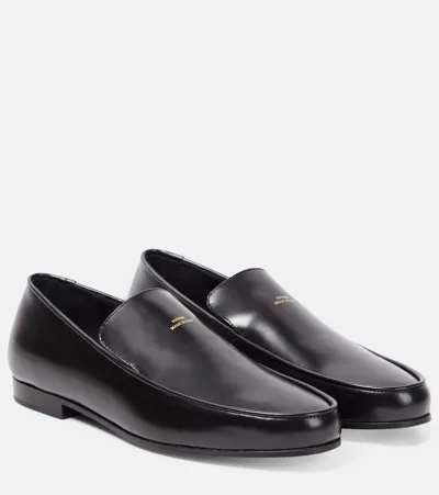 Totême Leather Loafers In Black