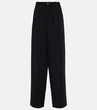 The Row Rufus Wool Wide-leg Pants In Black