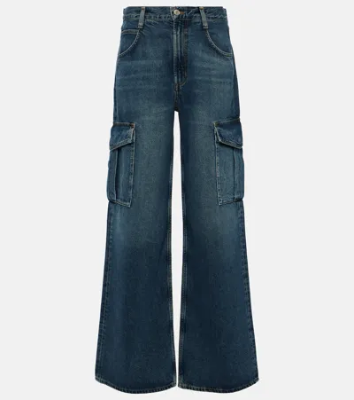 Agolde Minka Denim Cargo Pants In Blue