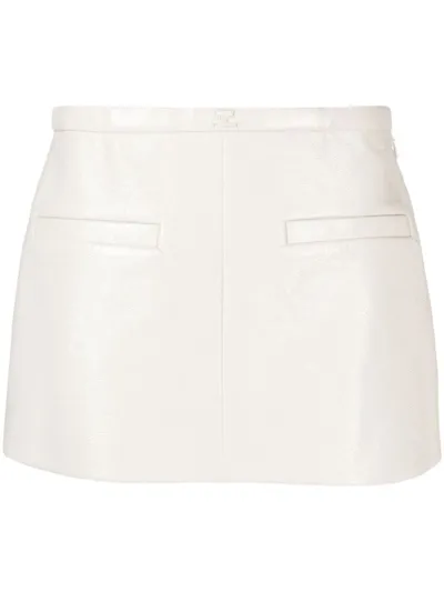 Courrèges Heritage Vinyl Mini Skirt Woman White In Cotton