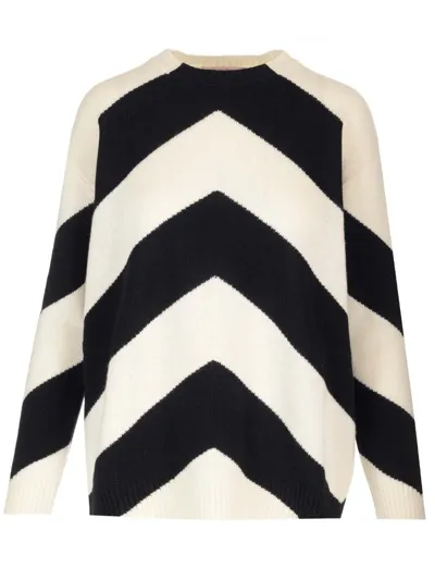 Valentino Chevron-pattern Virgin Wool Jumper In Multi