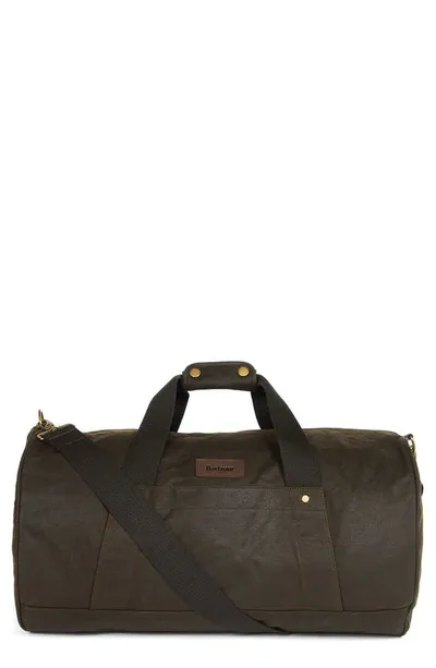 Barbour Explorer Wax Duffel Bag In Olive