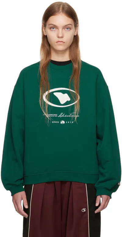 Ader Error Logo-embroidered Cotton Sweatshirt In Green