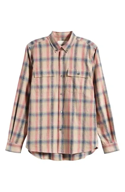 Closed Check-pattern Flannel Shirt In Rose Dust