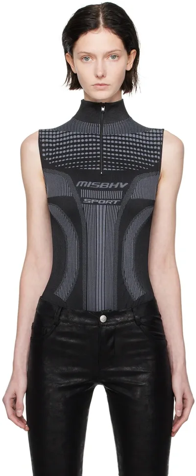 Misbhv Sport Europa Logo-jacquard Bodysuit In Black