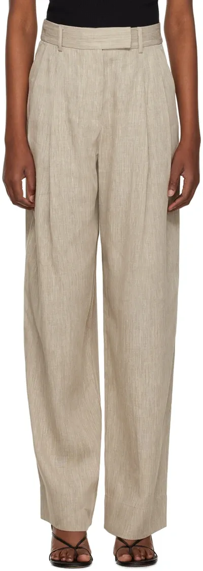 Esse Studios Beige Bode Trousers In Asha Linen