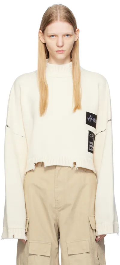 Ambush Logo-patch Cropped Jumper In White