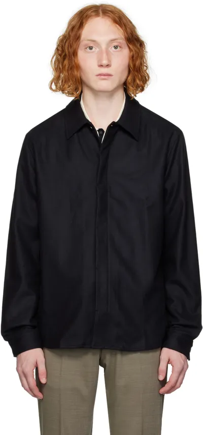 Tiger Of Sweden Black Alberio Shirt In 09c_dark Ink