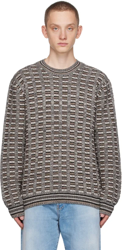 Samsã¸e Samsã¸e Brown Eliott Sweater In Crocodile Mel.