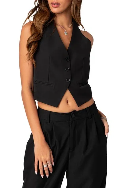 Edikted Women's Finn Open Back Vest Top In Black