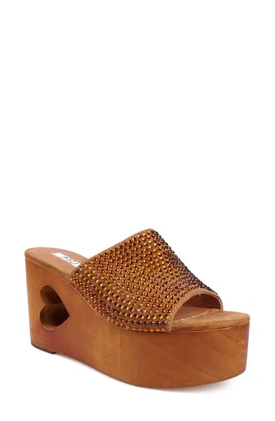 Zigi Amore Platform Wedge Slide Sandal In Ornge Sued