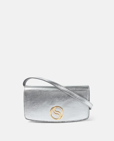 Stella Mccartney S-wave Metallic Mini Bag In Silver