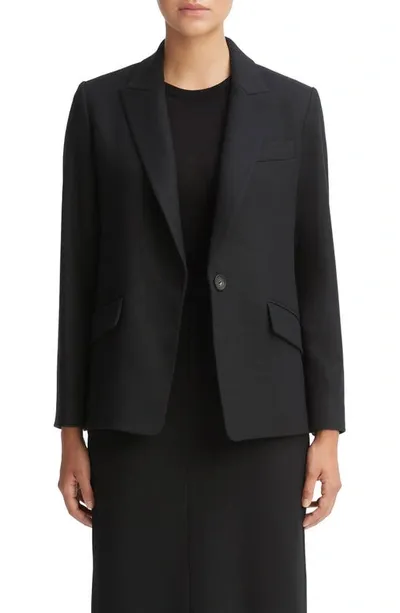 Vince One-button Blazer In Blue