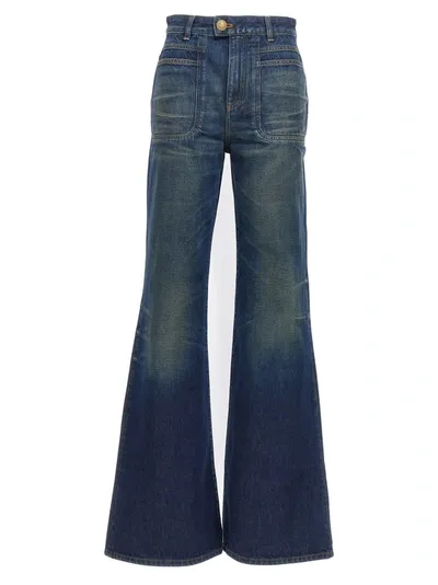 Balmain Flared Jeans In Blue