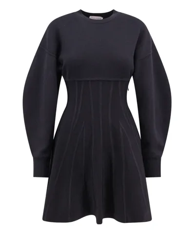 Alexander Mcqueen Mini Dress In Black