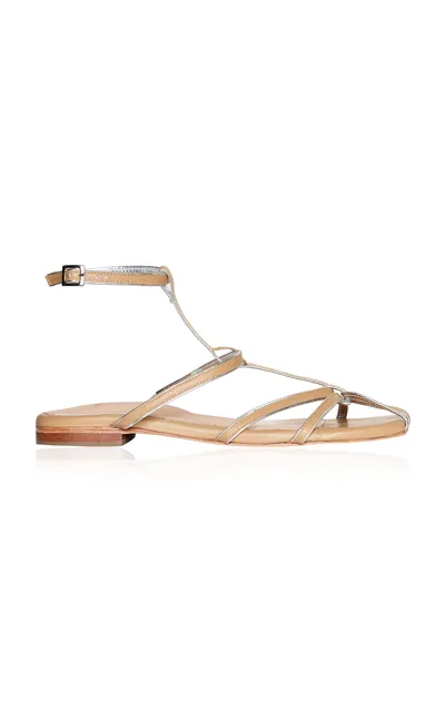 Johanna Ortiz Conquistadora Leather Sandals In Neutral