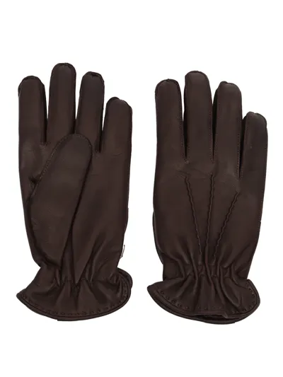 Orciani Leather Gloves In Brown