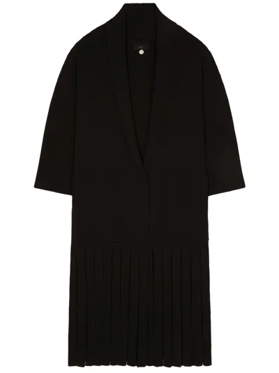 Alanui Fair Winds Virgin-wool Coat In Black