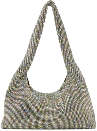 Kara Multicolor Crystal Mesh Armpit Bag In Metallic